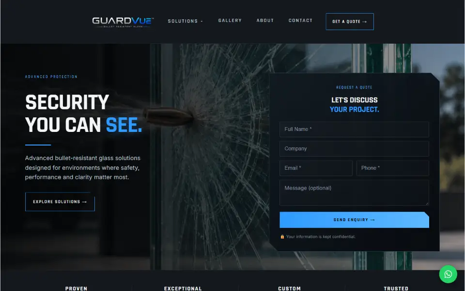 Guard-Vue website, desktop view